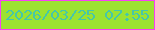 文字の大きさ：1、枠の色：f83ff4、背景の色：9ce231、文字の色：45c7a9 無料ブログパーツのブログ時計
