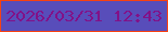 文字の大きさ：5、枠の色：f84112、背景の色：584dba、文字の色：821188 無料ブログパーツのブログ時計