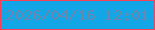 文字の大きさ：1、枠の色：f84257、背景の色：12a6e6、文字の色：6a88ad 無料ブログパーツのブログ時計