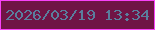 文字の大きさ：1、枠の色：f842f8、背景の色：701445、文字の色：5a7e9d 無料ブログパーツのブログ時計