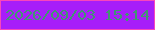 文字の大きさ：4、枠の色：f846bb、背景の色：a71ef9、文字の色：409672 無料ブログパーツのブログ時計