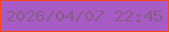 文字の大きさ：4、枠の色：f84820、背景の色：a95bc5、文字の色：845d86 無料ブログパーツのブログ時計