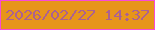 文字の大きさ：3、枠の色：f84ad6、背景の色：e7951a、文字の色：ab6191 無料ブログパーツのブログ時計