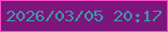 文字の大きさ：4、枠の色：f84bc5、背景の色：7c167d、文字の色：3e99a8 無料ブログパーツのブログ時計