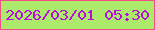 文字の大きさ：4、枠の色：f84e88、背景の色：abea6a、文字の色：b50fdf 無料ブログパーツのブログ時計