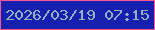 文字の大きさ：3、枠の色：f85893、背景の色：1620af、文字の色：97afbf 無料ブログパーツのブログ時計