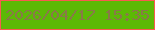 文字の大きさ：4、枠の色：f85a4f、背景の色：5cb905、文字の色：897948 無料ブログパーツのブログ時計