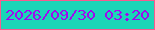 文字の大きさ：1、枠の色：f85b8f、背景の色：1bd6b7、文字の色：a00aee 無料ブログパーツのブログ時計