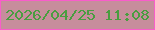 文字の大きさ：4、枠の色：f85dca、背景の色：c78d9c、文字の色：499d40 無料ブログパーツのブログ時計