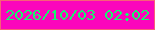 文字の大きさ：4、枠の色：f86077、背景の色：fb06bc、文字の色：17f66f 無料ブログパーツのブログ時計