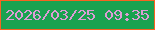 文字の大きさ：2、枠の色：f86321、背景の色：1aa250、文字の色：dd9dd6 無料ブログパーツのブログ時計