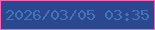 文字の大きさ：3、枠の色：f863b4、背景の色：294890、文字の色：4675b5 無料ブログパーツのブログ時計