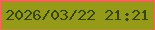 文字の大きさ：1、枠の色：f8645a、背景の色：969a19、文字の色：334701 無料ブログパーツのブログ時計