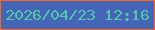 文字の大きさ：4、枠の色：f8651b、背景の色：4566b7、文字の色：53c6ad 無料ブログパーツのブログ時計