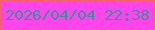 文字の大きさ：1、枠の色：f8655a、背景の色：ff44eb、文字の色：3b8d9b 無料ブログパーツのブログ時計