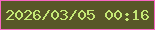 文字の大きさ：4、枠の色：f866c3、背景の色：585728、文字の色：c5e875 無料ブログパーツのブログ時計