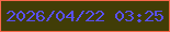 文字の大きさ：5、枠の色：f8674b、背景の色：413d07、文字の色：5950f5 無料ブログパーツのブログ時計