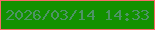 文字の大きさ：1、枠の色：f86a67、背景の色：129100、文字の色：4d9465 無料ブログパーツのブログ時計