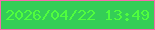 文字の大きさ：5、枠の色：f86aad、背景の色：34ce56、文字の色：50fd3e 無料ブログパーツのブログ時計