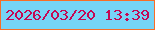 文字の大きさ：3、枠の色：f86d27、背景の色：76d4f6、文字の色：c40853 無料ブログパーツのブログ時計