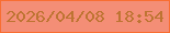 文字の大きさ：5、枠の色：f86e32、背景の色：f48e76、文字の色：be7432 無料ブログパーツのブログ時計