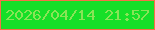 文字の大きさ：1、枠の色：f86f48、背景の色：16df28、文字の色：89e456 無料ブログパーツのブログ時計