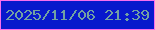 文字の大きさ：4、枠の色：f86fee、背景の色：0819cc、文字の色：72a1a3 無料ブログパーツのブログ時計