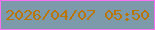 文字の大きさ：2、枠の色：f872f3、背景の色：7c9aaa、文字の色：b9750a 無料ブログパーツのブログ時計