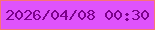 文字の大きさ：2、枠の色：f87475、背景の色：df53fb、文字の色：7c018c 無料ブログパーツのブログ時計