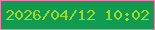 文字の大きさ：5、枠の色：f87ab1、背景の色：119b51、文字の色：a0d82b 無料ブログパーツのブログ時計