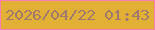 文字の大きさ：2、枠の色：f87db3、背景の色：e1b034、文字の色：a0796e 無料ブログパーツのブログ時計