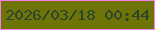 文字の大きさ：5、枠の色：f87feb、背景の色：6f7407、文字の色：2a442f 無料ブログパーツのブログ時計