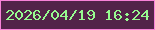 文字の大きさ：2、枠の色：f882d8、背景の色：532349、文字の色：96fc90 無料ブログパーツのブログ時計
