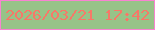 文字の大きさ：1、枠の色：f883d1、背景の色：97c388、文字の色：f77868 無料ブログパーツのブログ時計