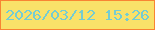 文字の大きさ：2、枠の色：f88433、背景の色：f9e169、文字の色：74ccd3 無料ブログパーツのブログ時計