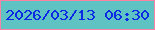 文字の大きさ：3、枠の色：f884a5、背景の色：60c3c3、文字の色：0b28e5 無料ブログパーツのブログ時計