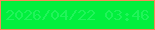 文字の大きさ：2、枠の色：f88858、背景の色：01ef3d、文字の色：21f35a 無料ブログパーツのブログ時計