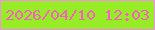 文字の大きさ：4、枠の色：f889f0、背景の色：97ed25、文字の色：f860c0 無料ブログパーツのブログ時計