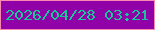 文字の大きさ：4、枠の色：f88ab1、背景の色：9002a7、文字の色：18c799 無料ブログパーツのブログ時計