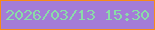 文字の大きさ：5、枠の色：f88b18、背景の色：a47cd7、文字の色：8adca8 無料ブログパーツのブログ時計