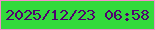 文字の大きさ：3、枠の色：f88ccd、背景の色：33da3c、文字の色：50006f 無料ブログパーツのブログ時計