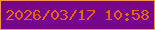 文字の大きさ：4、枠の色：f8914f、背景の色：74058c、文字の色：ed610a 無料ブログパーツのブログ時計