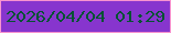 文字の大きさ：5、枠の色：f894d0、背景の色：8735ce、文字の色：055233 無料ブログパーツのブログ時計