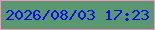 文字の大きさ：1、枠の色：f895bf、背景の色：5a9871、文字の色：0b0ced 無料ブログパーツのブログ時計