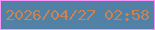 文字の大きさ：1、枠の色：f896fe、背景の色：5182a5、文字の色：ca8354 無料ブログパーツのブログ時計