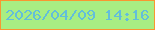 文字の大きさ：3、枠の色：f89731、背景の色：a8ee83、文字の色：63beda 無料ブログパーツのブログ時計