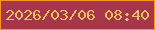 文字の大きさ：2、枠の色：f89816、背景の色：a73648、文字の色：e5c060 無料ブログパーツのブログ時計