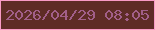 文字の大きさ：1、枠の色：f89bc6、背景の色：5e2c26、文字の色：a15f89 無料ブログパーツのブログ時計