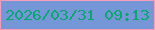 文字の大きさ：1、枠の色：f89db9、背景の色：7597d7、文字の色：09a670 無料ブログパーツのブログ時計