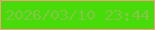 文字の大きさ：5、枠の色：f89f80、背景の色：48db0a、文字の色：85c444 無料ブログパーツのブログ時計